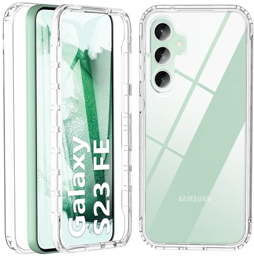 BESINPO Für Samsung Galaxy S23 FE Hülle,S23 FE Hülle, 360 Grad Rundumschutz Silikon mit TPU Displayschutz Robuste Schutzhülle Outdoor Bumper Cover Case Handyhülle für Samsung S23 FE(Transparent)