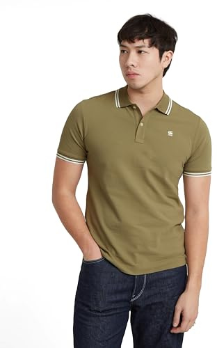 G-Star Men's Dunda Slim Stripe Polo , Green (ensis green D17127-5864-6057), XS