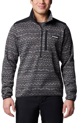 Columbia Herren Sweater Weather Printed Half Zip 2 Fleece-Überzug, Hai Madras Tonal, M