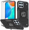 KANSi Case for Honor 70 Lite/Honor X6 / Honor X8 5G, Tempered Glass [2 Pack] Protective Silicone TPU Shockproof Tough Armor Hard Cover - Black