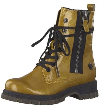 MARCO TOZZI by Guido Maria Kretschmer Damen Stiefeletten zum Schnüren aus Kunstleder mit Reißverschluss, Orange (Saffron M. P.), 40 EU