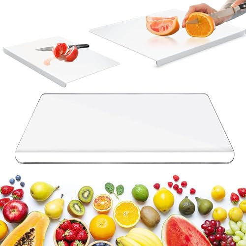 Tagliere Trasparente, Tagliere Trasparente Cucina 30 mm con Bordo, Tagliere in Acrilico da Cucina la Protezione del Piano di Lavoro, Multifunzione, Trasparente per Casa, Ristorante, 45 cm x 35 cm