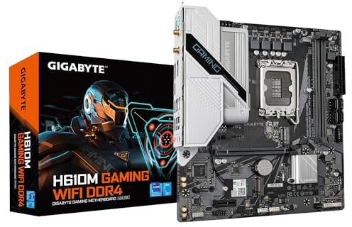 Gigabyte H610M GAMING WF DDR4 Motherboard - Supports Intel Core 14th CPUs, 6+1+1 Hybrid Digital VRM, up to 3200MHz DDR4, 2xPCIe 3.0 M.2, Wi-Fi 802.11ac, GbE LAN, USB 3.2 Gen 1