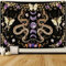 Alishomtll Snake Wandteppich, Schwarze Mondphase Schmetterling Floral Wandbehang, Motte Natürliche Ästhetik Dekorative Wandtuch, Schlafzimmer Quartier Wandteppich Schwarz Violett 150x130cm