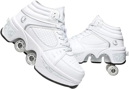 Schuhe mit Rollen für Jungen,Rollschuhe Damen Roller Shoes,LED Schuhe Herren Turnschuhe mit Rollen,Roller Schuhe für mädchen,Roller Sneaker Geburtstagsgeschenk (J, 38)