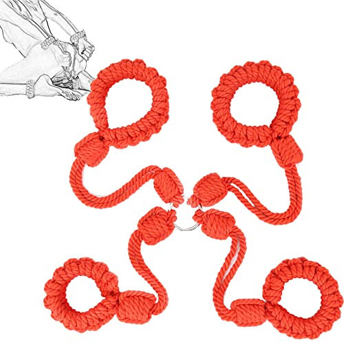 Deluxe Bondageseile SM Handschellen Fußfesseln Bondage Seil Fesseln Set Weiches Baumwollseil Fesselseil BDSM Fesselspiele Requisiten Sex Spielzeug für Paare Extrem