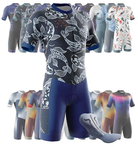 Herren Pro Fahrrad Skinsuit Kurzarm,2024 Triathlon Anzug Herren Triathlon Tri Short Trisuit Einteiler für Wettkampf Run, Cycle,Swim,Strumpfhosen