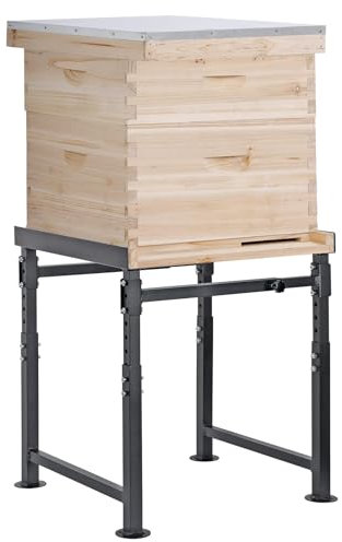 Pevfeciy Verstellbarer Metall-Bienenstockständer, Höhenverstellbar (41-53cm), Breitenverstellbar(38-48cm), Stabiler und Einfach zu Montierender Bienenstockständer für Imker,36cm~62cm