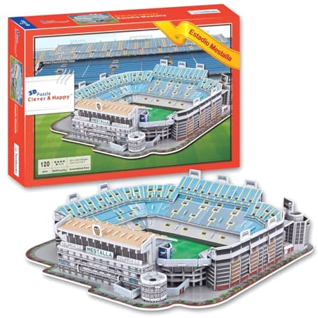 Habarri - MESTALLA Puzzle 3D - 3D Puzzle Stadion - 3D Fußballstadion für Kinder und Erwachsene - Fußballstadion Modell - Modellbau - 120 Elemente