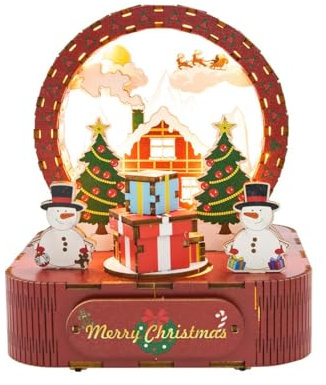 CreativeBlocker 3D Holzpuzzle Erwachsene - DIY Weihnachts Spieluhr, Holz Spieluhr Puzzle, 3D Puzzle Weihnachten,basteln Erwachsene, Weihnachtsdekoration & Geschenk (MB002)
