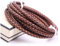 Wisafory 1M Lederschnur Rund Lederband aus echtem Leder Geflochtener Schnurseil 3-8mm Rindslederschnüre für Retro-Armbänder Halsketten Schmuckherstellung Geschenkverpackungen Braun 5mm