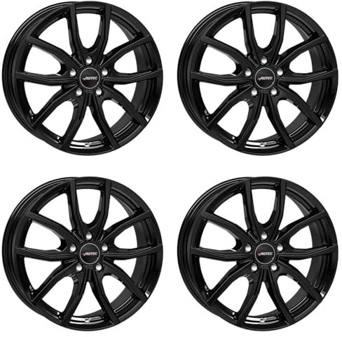 4x AUTEC Felgen Alufelgen VIDRON 6.0x16 ET43 5x112 Schwarz kompatibel mit Ford Tourneo Connect Transit Connect