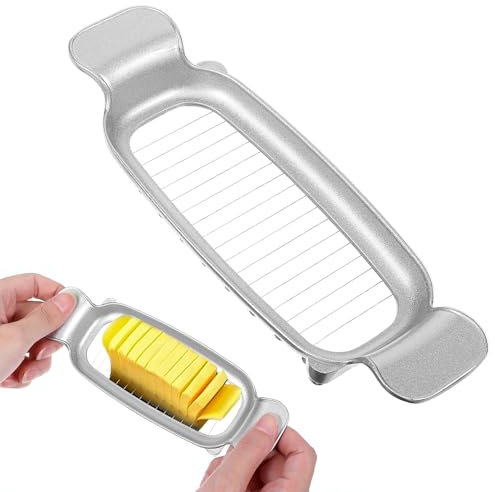 Mabor Butter Slicer Cutter Cheese Cutters for Block Cheese Stainless Steel Multipurpose Single Stick Food Slicer Tool Handheld for Butter Squares Jelly Fruit Baking