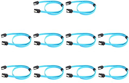AKLOSIPY Cavi Serial ATA3.0 da 10 Pezzi con Adattatori per Masterizzatore CD SSD e Compatibili con Lettore di Dischi Rigidi USB 6Gb/s Serial ATA Power (BLUE)