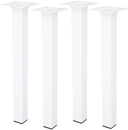 MS Beschläge Möbelfuss Weiss Eckig 25x25mm Möbelbein Tischbein Einzeln oder 4er Set Möbelstempel Couchfuss Möbelstütze (4, 600mm)