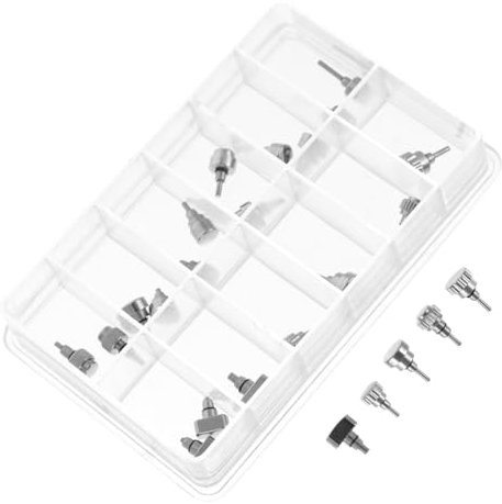 LIFKOME Uhrenreparaturset Uhrenkronen-Set Uhrenzubehör Uhrenteil Silber Uhrmacherwerkzeuge