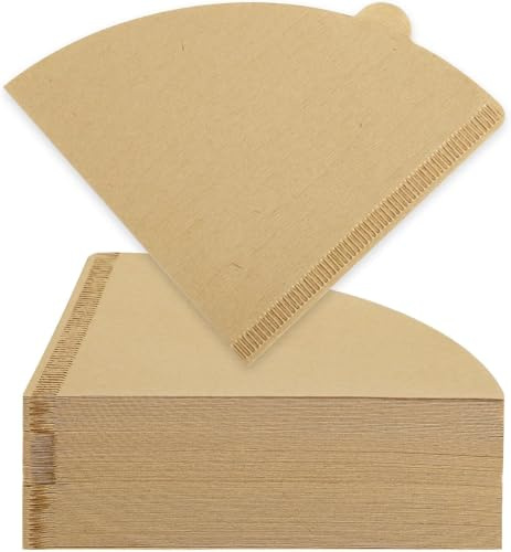 Unbleached Coffee Filter Papers [Pack of 100] – Size 4, Natural Paper Coffee Filters for Pour Over/Drip Coffee Maker, Disposable Cone Filter Paper, Hot Pressed, Biodegradable