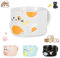 Tazza per gatti, divertente tazza da caffè da 300 ml, in ceramica, divertente regalo per gatti, tazze impilabili, per latte, caffè, succo di frutta (bianco)