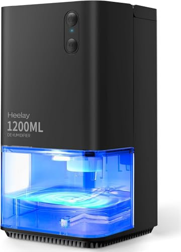 Heelay® 1200ML Small dehumidifiers for Bedroom Rooms Bathroom Basements RV Electric Dehumidifiers Quiet Auto Shut off 7 Colorful LED Lights Energy Saving Portable Dehumidifier