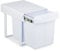Relaxdays Poubelle encastrable pour la Cuisine, 2 bacs de 20 litres chacun, HLP : 41,3 x 34 x 51,8 cm, Blanche