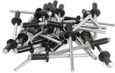 180 Stück Aluminium Pilzkopf Bruchdorn Blindnieten Nagel Schwarz Popnieten Flachrundkopf Split Brivets