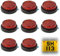 Yuiturt 8Pcs 24mm Round Motorcycle Reflectors for Motorcycle Number Plate, Red Light Warning Reflector, Stick-on Safety Reflectors for Bike, Bicycle, Electric Vehicles License Plates