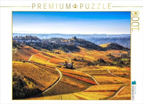 Puzzle · Herbstliches Panorama über die sanft eingebetteten Weinreben in | Stuttgart Rotenberg · Herbstlich bunt gefärbte Weinreben bei… · 1000 Teile · Lege-Größe 64 × 48 cm · CALVENDO Puzzle
