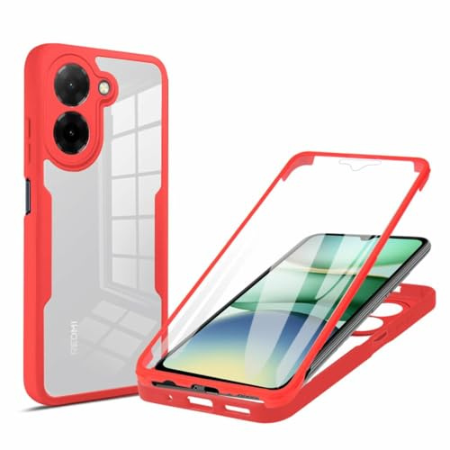 betterfon 360 Grad Hülle Kompatibel mit Xiaomi Redmi A5 4G (EU 173mm) | Handyhülle eingebautem Displayschutz | Rot |Smartphonecase vollschutz