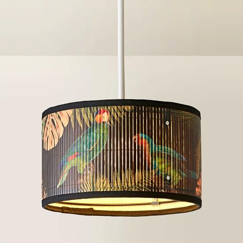 ValueLights | Daintree Small Dark Jungle Bamboo Drum Ceiling Lamp Shade | Ceiling Lights, Home Décor & Improvement Essential