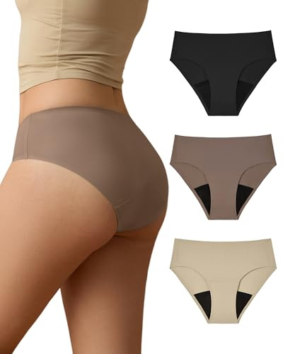 SHARICCA Biancheria intima periodica Forte sanguinamento 40 ML assorbenza periodi biancheria intima traspirante a prova di perdite mestruale mutande slip donna, multicolore, XS