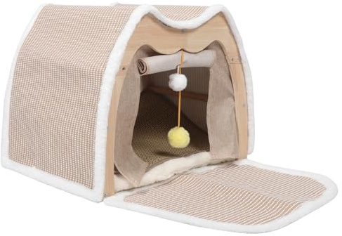 Generisch Katzenkratzhaus: Sisal-Katzenkratzhaus mit Kratzbrett – Ganzjahres-Haustierbett – platzsparendes Design für den Innenbereich