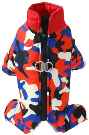 Bosiyrggrl Dog Jumpsuit Autumn Winter Windproof Pet Dog Jacket Coat for Small Medium Dogs Cats Cozy Reflective Jumpsuit Costumes S