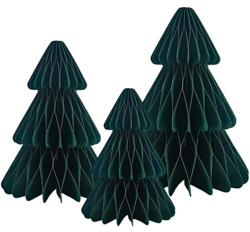 3 Árboles Navideños De Papel De Nido De Abeja, Decoración De Árbol De Navidad De Papel De Nido De Abeja, Mini Árbol De Navidad, Árboles De Papel De Navidad, Centro De Mesa Para Decoración Navideña.