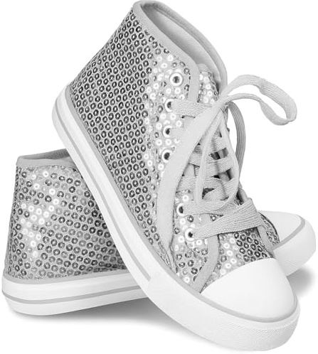TrendandStylez 7 Farben Glitzer Pailletten Sneaker Damen – Karneval Tanzschuhe |Turnschuhe für Party, Show, Bühne, Disco Fasching, Motto & Festival High Top Designer