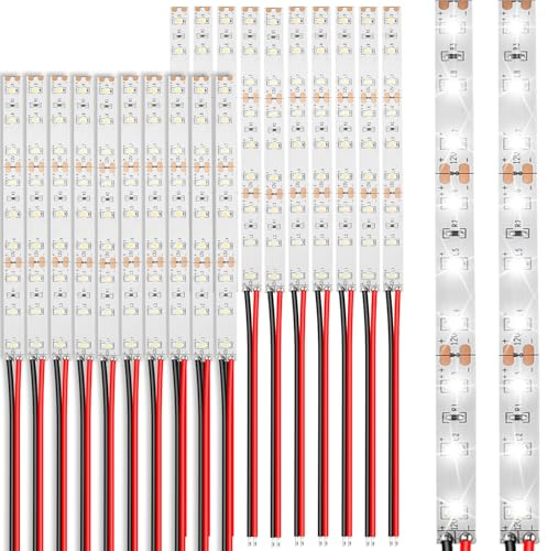 Joycabin 20 Stücke 150mm VorDrahtete LED Streifen, 2835 SMD LED mit 15 cm Kabel 12-18V Modellbau Led Beleuchtung für DIY, Modellbau, Dekor, Beleuchtung (Weiß)