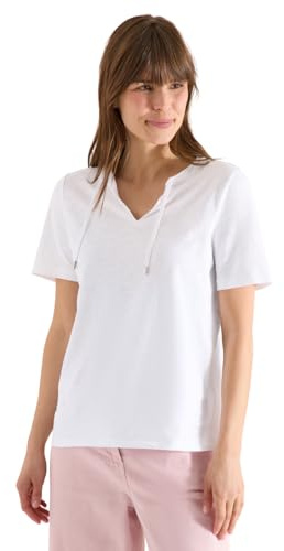 Cecil Kurzarm Shirt mit Split Neck White M