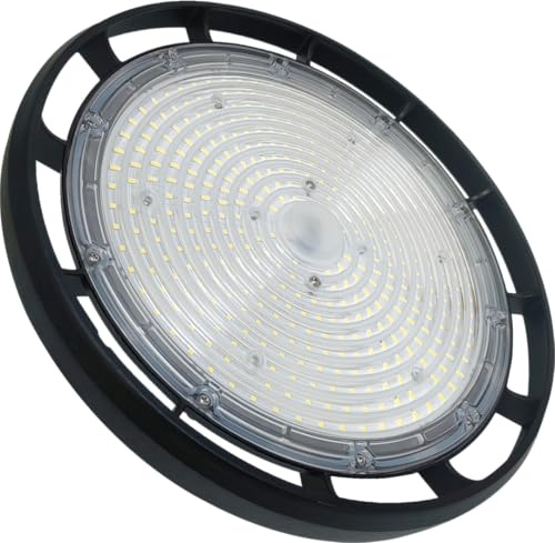 Berger & Schröter | LED Strahler UFO High Bay Light Hallenstrahler 200 W, Energieeffizienzklasse B, Superhelle 32000 Lumen, Deckenleuchte 6500 K Weißlicht, IP66, dimmbare Werkstattlampe
