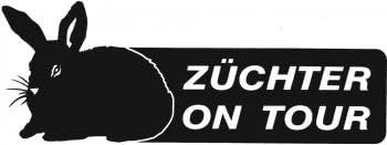 Aufkleber Applikation - Kaninchen Züchter on tour - AP1240 - versch. Größen Farbe schwarz, Größe 25cm