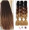 ShowJarlly Braids Extension, Kunsthaar Zum Einflechten Haar,Braun Ombre Jumbo Braid Haarverlängerung 24Kunsthaar Zum Einflechten Zöpfe Box Braid Schwarz/Dunkelbraun/Hellbraun