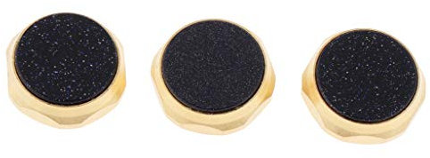 H HILABEE 3 Stück Ventil Knopf/Knöpfe, Fingerknöpfe für Trompete Reparatur Werkzueg - Blauer Sandstein, Modern, Black and Blue, Brass alloy and blue sandstone, C Dur, Trompeten-Fingerknöpfe