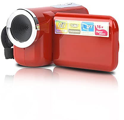 Vbestlife 17X HD Digital Video Camera, Portable Kids DV Camera Camcorder with TFT LCD Screen Support Memory Card Children's Holiday Birthday Gift Toy(Red)