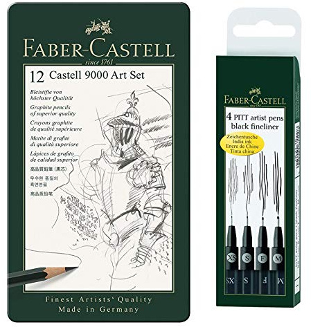 Faber-Castell 119065 Castell 9000 Bleistiftset 8B bis 2H, 12 Stück