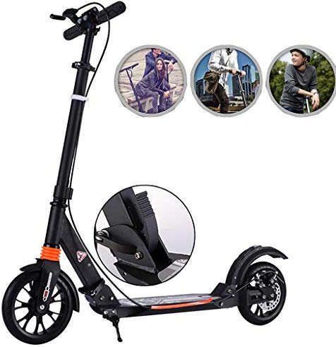 City Roller Scooter Klappbar Höhenverstellbar Roller für Erwachsene | Big Wheel Scooter Cityroller,Tretroller für Kinder ab 8+ Jahre bis 150kg,Schwarz