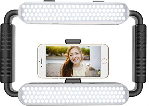 GVM LED Ringlicht für Smartphone, 5600K LED Videolicht, Griff Smartphone Videoleuchte Stabilisator, Handheld Influencer zubehör für Film led Video Fotografie, Smartphone, YouTube fotografielichter