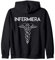 Missione Salute Felpa con Cappuccio per Infermiera, Personale Sanitario Unisex - Adulto, Nero, S