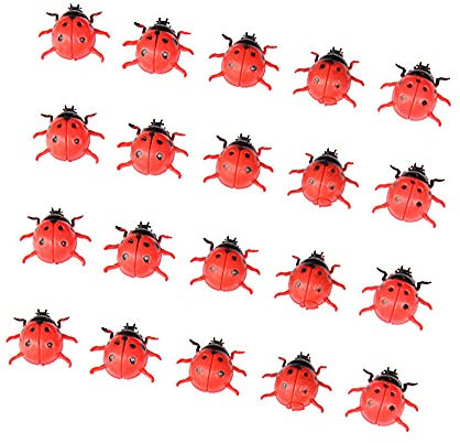 ANCLLO 50 imanes decorativos de mariquita, para nevera, perfectos para usar en casa, oficina, uso personal, DIY Scrapbooking Nevera/Pared Pegatina Niños Scrapbooking Bebé Juguetes(color rojo)