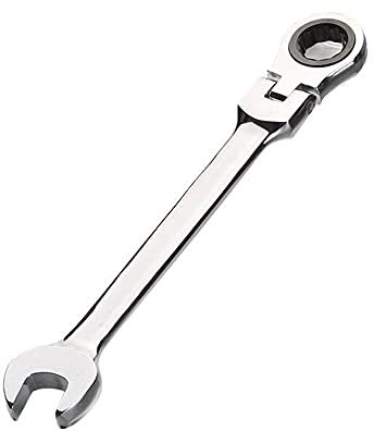 Ratcheting Combination Wrench, Flex-Head Hardened Chrome Vanadium Steel Open End Spanner Metric(24mm)
