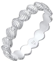Elli Ring Damen Band Muscheln Maritim Beach Look Sommer in 925 Sterling Silber