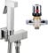 Ownace Square Thermostatic Chrome Wall Mount Toilet Douche Muslim Bidet Shattaf Shower Spray Brass Kit Set Chrome Bide Set