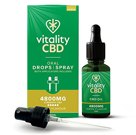 Vitality CBD Drops, Spray in MCT Oil 4800 mg, Lemon, 30 ml, NO THC